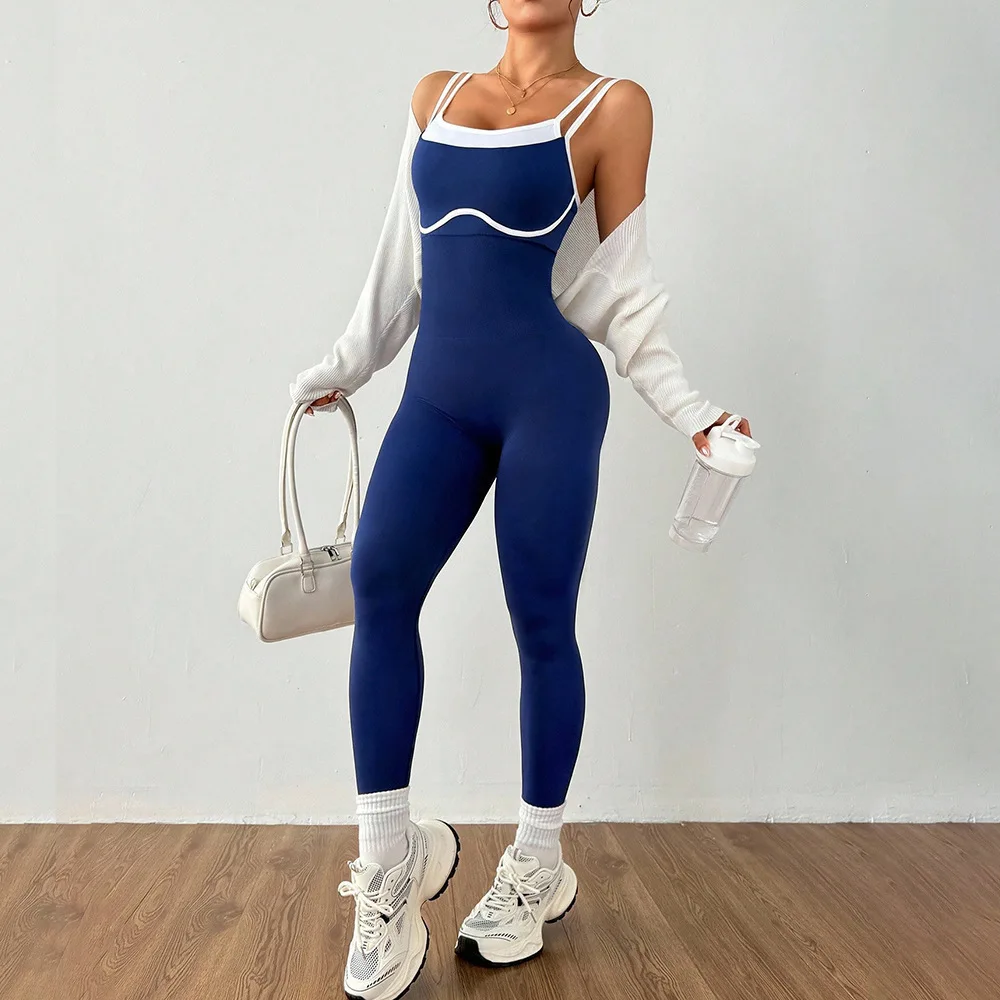 Quick-Dry Seamless Outdoor Sports One-piece Fitness Clothing Yoga Suit Jumpsuit Spaghett preview