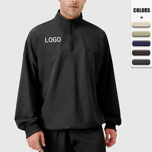 Sport Outfit Custom Half Zipper Gym Fitness New Activewear Cotton Vintage Oversize Hoodies and Jogging Tracksuit for Man