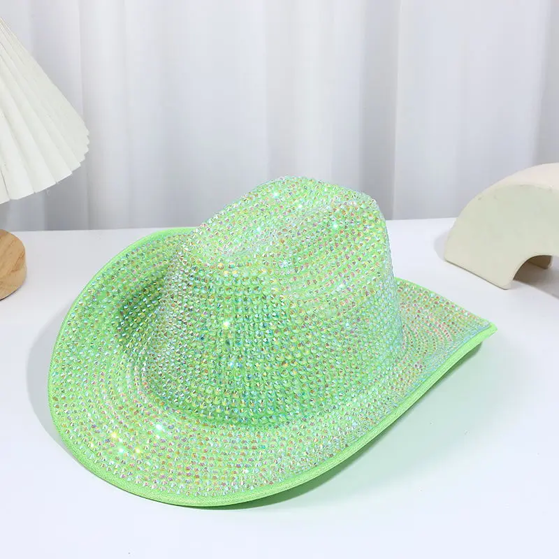 Rhinestone Cowgirl Hat with Diamond Fringe Bling display picture 1