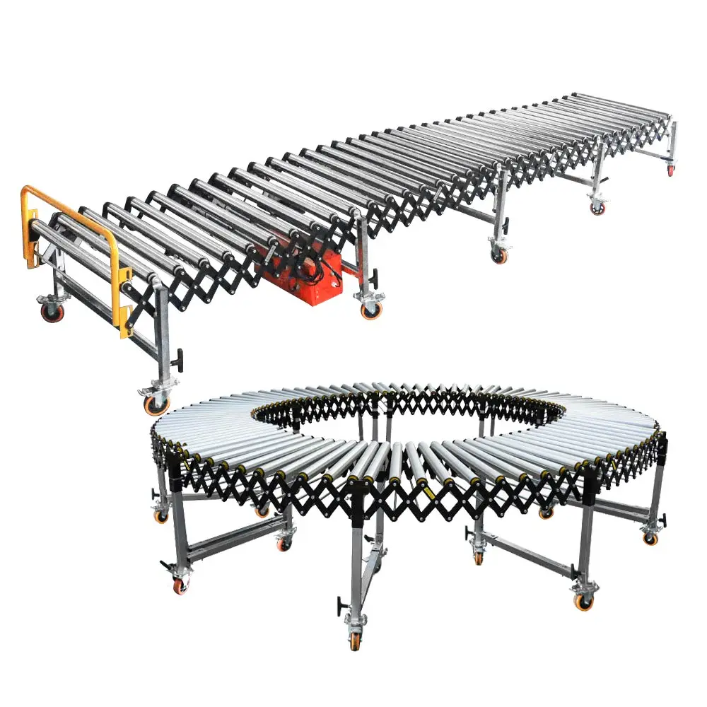 Hongrui Conveyor Flexible Telescopic Gravity Roller Conveyor Roller System