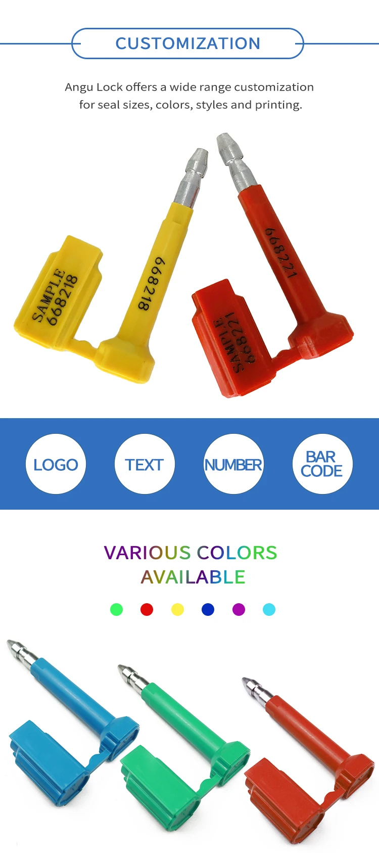 Bs006 Container Seal Shipping Express Bolt Seal Delivery Bolt Seals