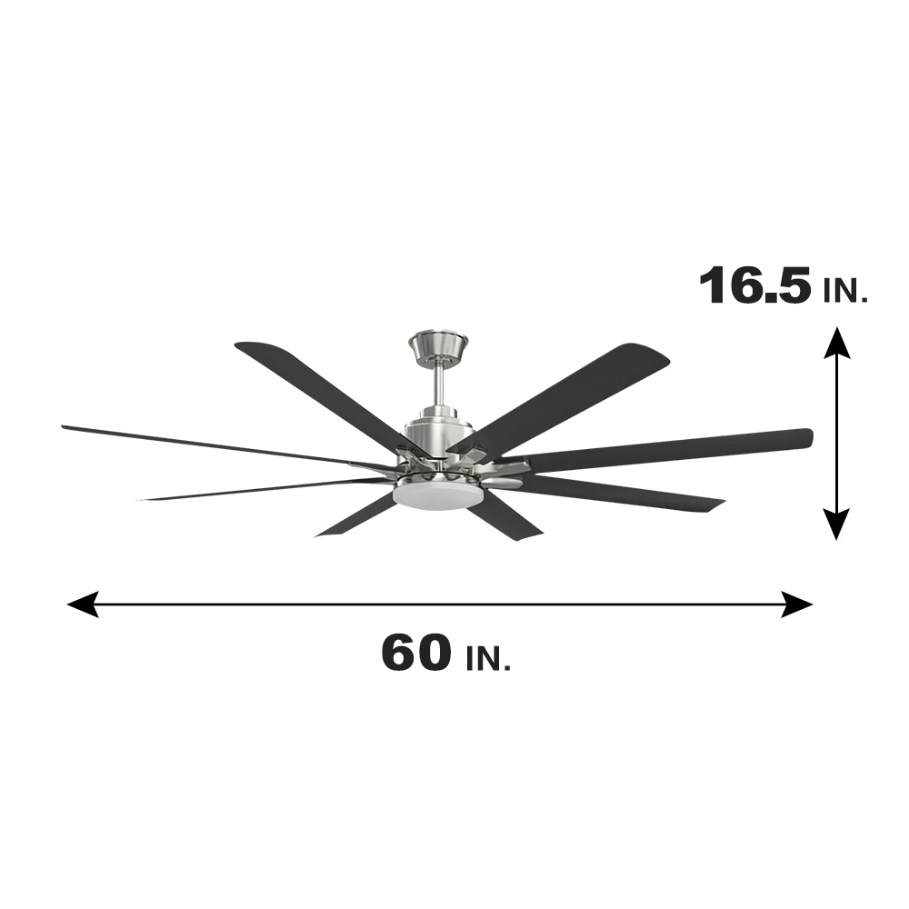 DC Motor Remote Control Large Fan Light 66 Inch Smart App Control Big Industrial Led Ceiling Fan With Light