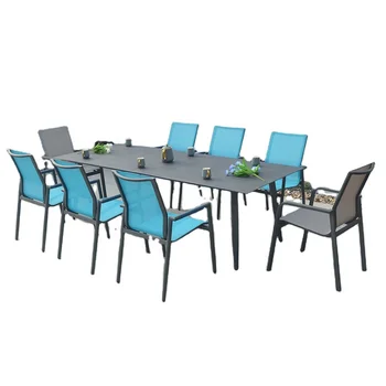 Luxury Simple Modern Aluminum Dining Table And Chair Set Dining Tables Outdoor Garden Furniture Sets