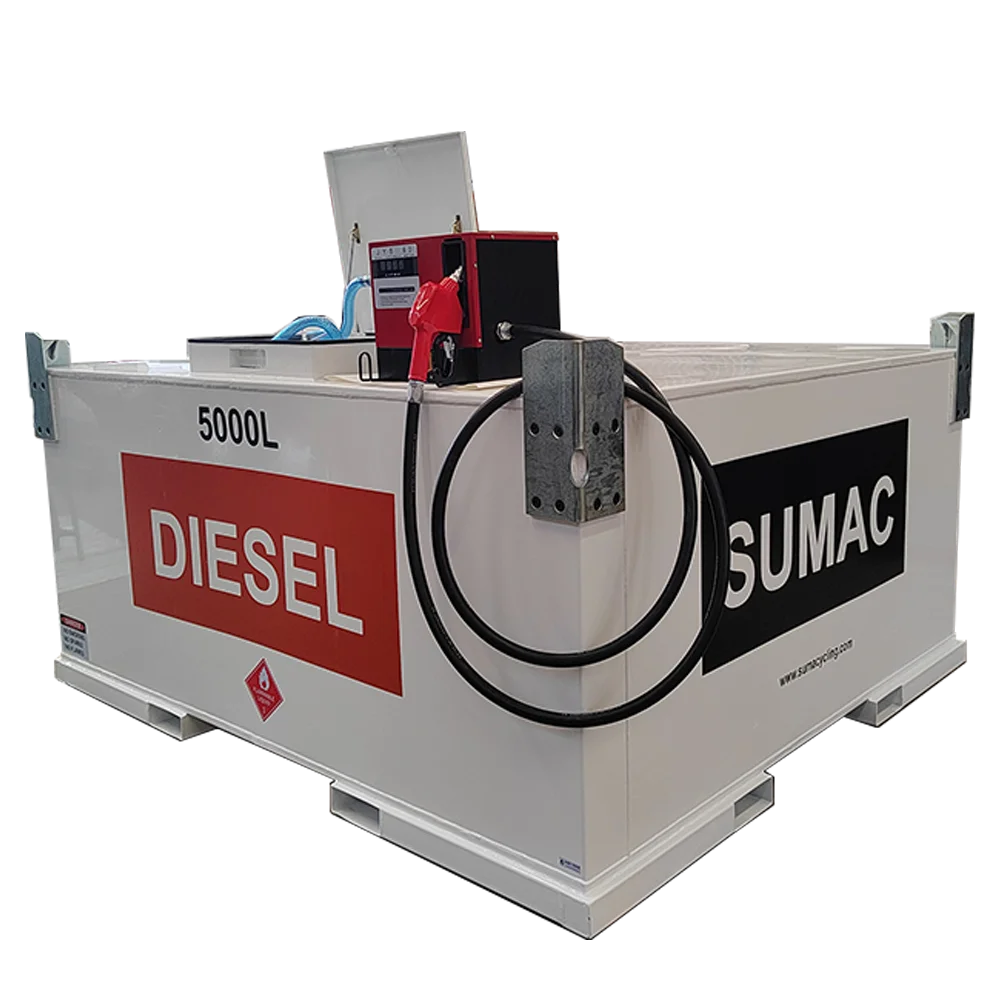 Sumac mini mobile portable diesel fuel def motor oil tank gasoline storage tank with electric pump sale for Guam