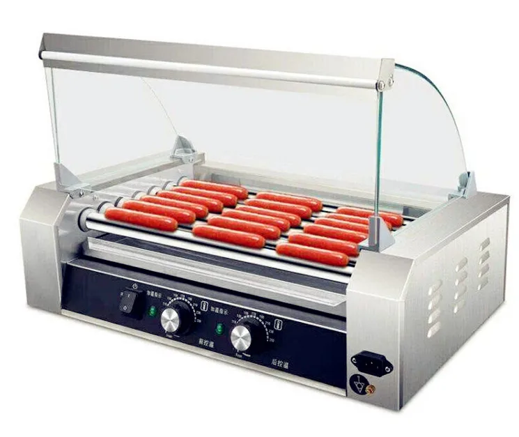 Commercial Sausage Food 7-Roller hot dog making machine stainless steel  hot dog roller and bun warmer