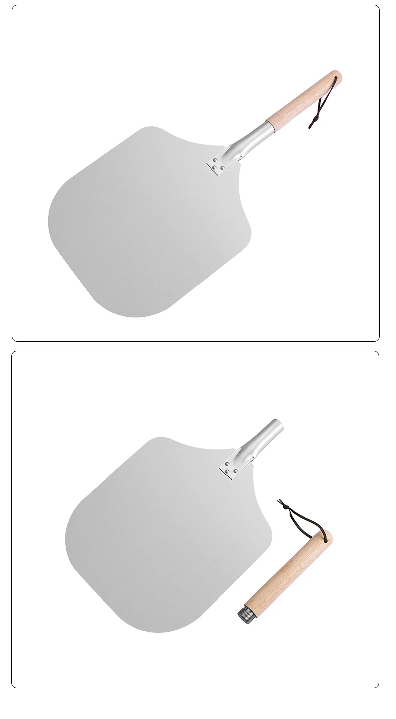 Long Pizza Peel Paddle Metal Pizza Spatula With Detachable And