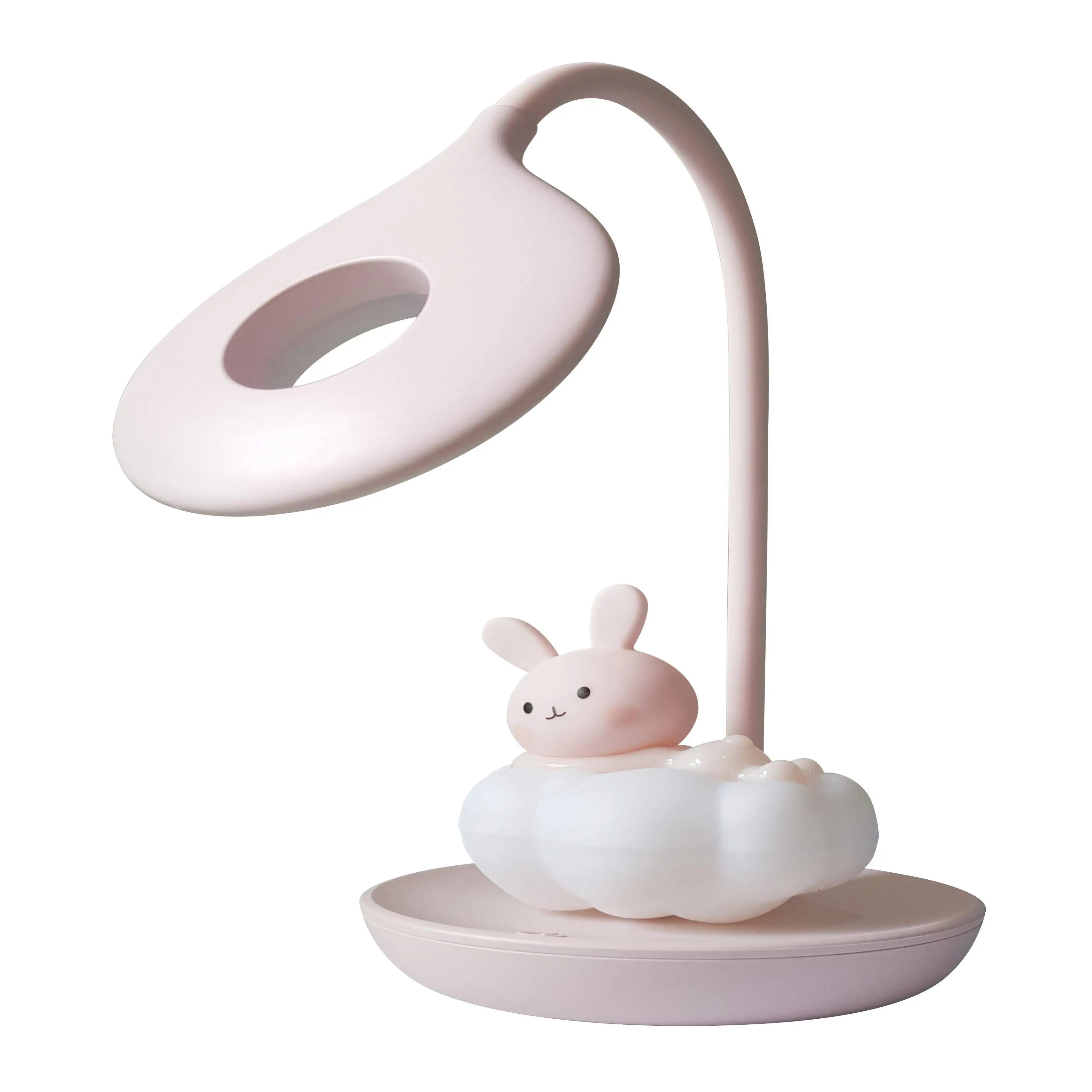 Pink Bunny touch dimmable USB rechargeble kids cartoon  reading  and night table lamp