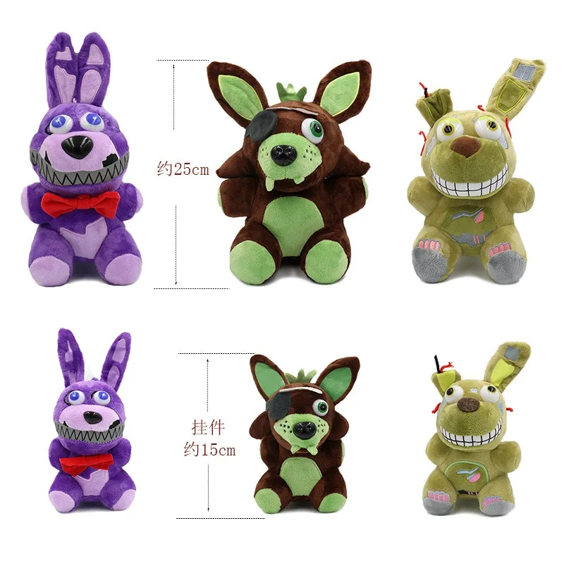 Pacote 2 Felpa Fnaf Bonnie Freddy Toys Cute Game Anime Fashi