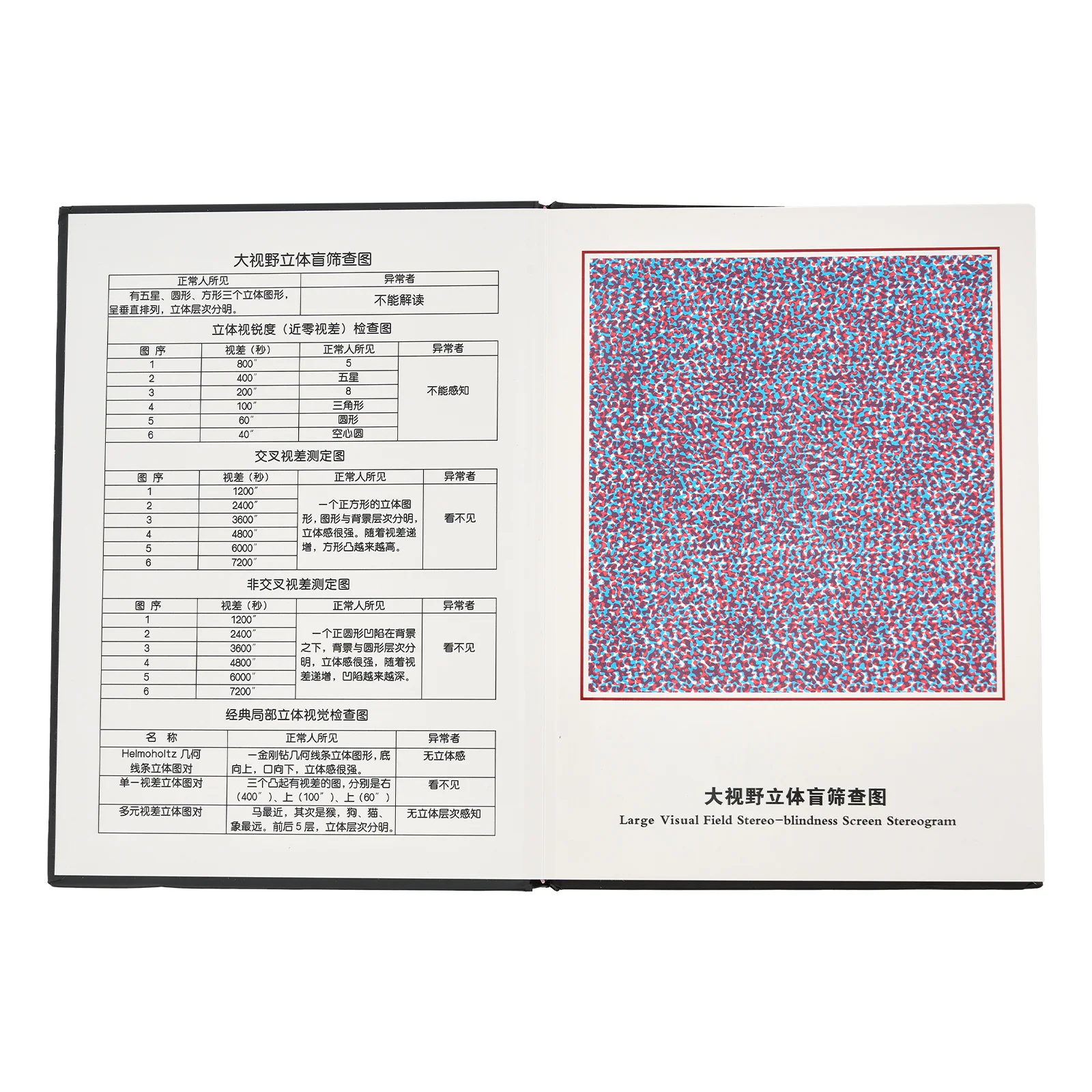 Three-dimensional Vision Comprehensive Detection Chart Third-level Visual Function Amblyopia Color Vision Chart Stereo Vision