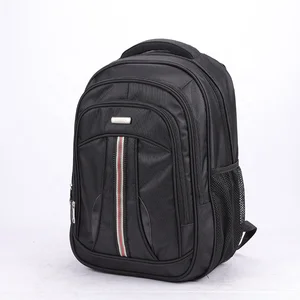 Custom Black 15.6 Inch Smart Men's Laptop Backpack Waterproof Nylon with Polyester Lining Zipper Closure for Business Travel