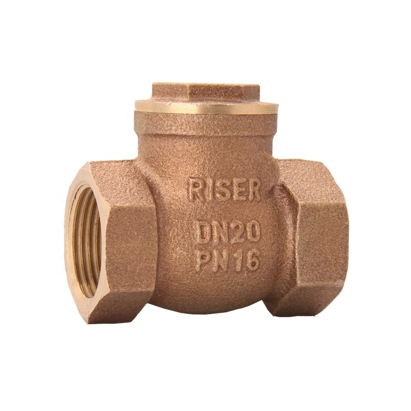 water flow control one way non return bronze swing type check valve for water