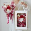 1 red rose window gift box