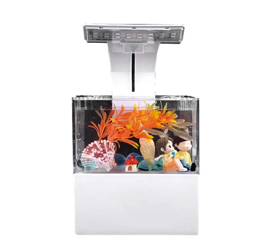 Tanque De Peces Pequeno Para Paisajismo Mini Oficina Lucha De Peces Paisaje Autocirculacion Ecologico Buy Actualizado Mini De Plastico Tanque De Peces Luz Led Escritorio Acuario Pecera Con Filtracion De Agua Silencioso Bomba De Aire Mini