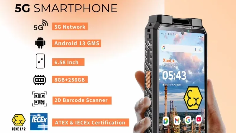 Rugged 5G Cellphone - Explosion Proof ATEX IECEx Certified