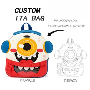 Customized Unique Design Big Eyed Monster Ita Bag With Transparent Display Window Manufacturer Itabag