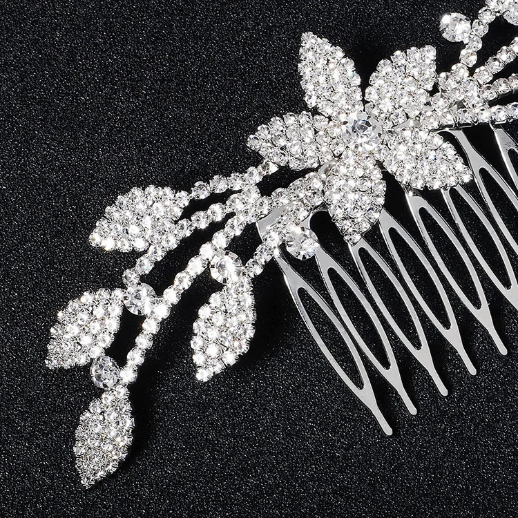 Новое поступление, гребни для волос с изящными стразами, свадебные металлические заколки для волос с цветами, женский головной убор, гребни для волос на заказ