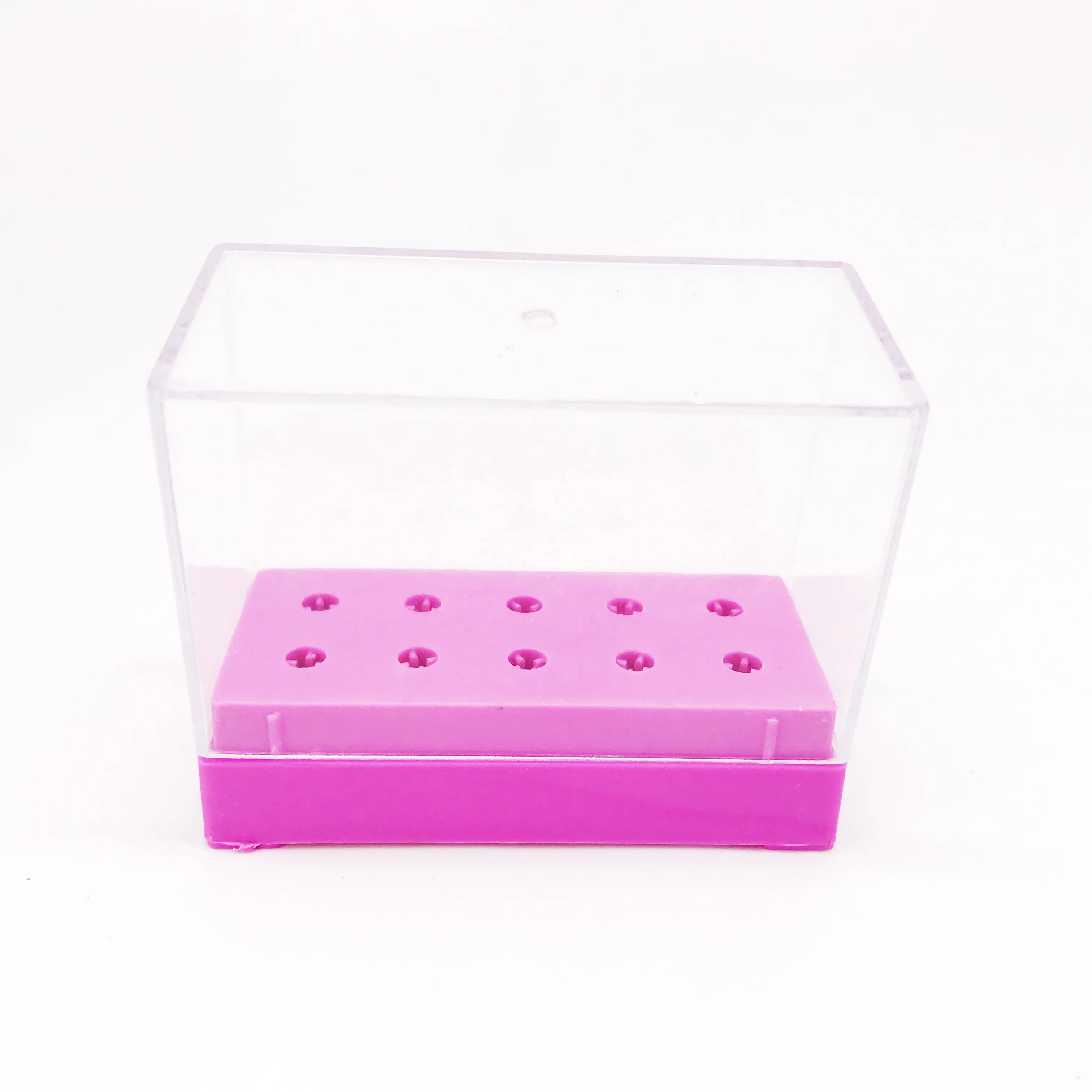 Nail Drill Bit Holder 10pcs Pink White 