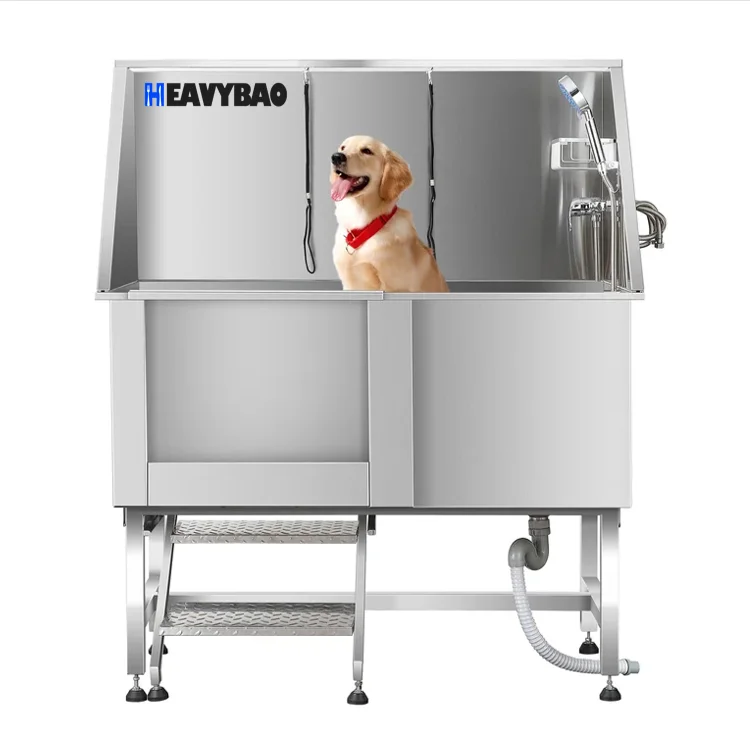 Heavybao Wholesale Custom Size Dog Washing Stations With Ramp Faucet Stainless Steel Pet Dog