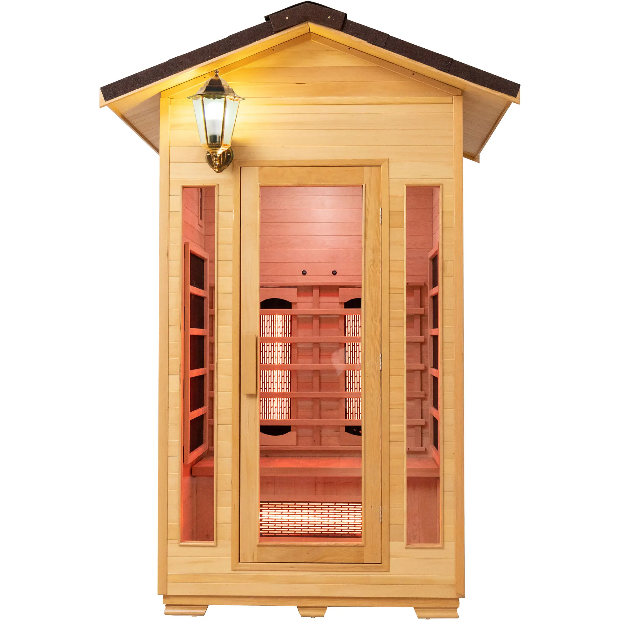 Wholesale Pure Solid Wood Infrared Sauna 2 Person With Combined Heater -  Buy Infrared Sauna Room,Infrared Sauna 2 Person,Far Infrared Sauna Product  on 