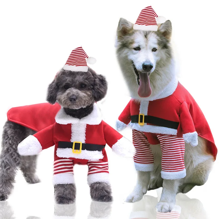2021 New Custom Popular Christmas Wear Dog Products Santa Claus Dog