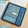 SET-09--Grey blue notebook + signature pen + pen refill
