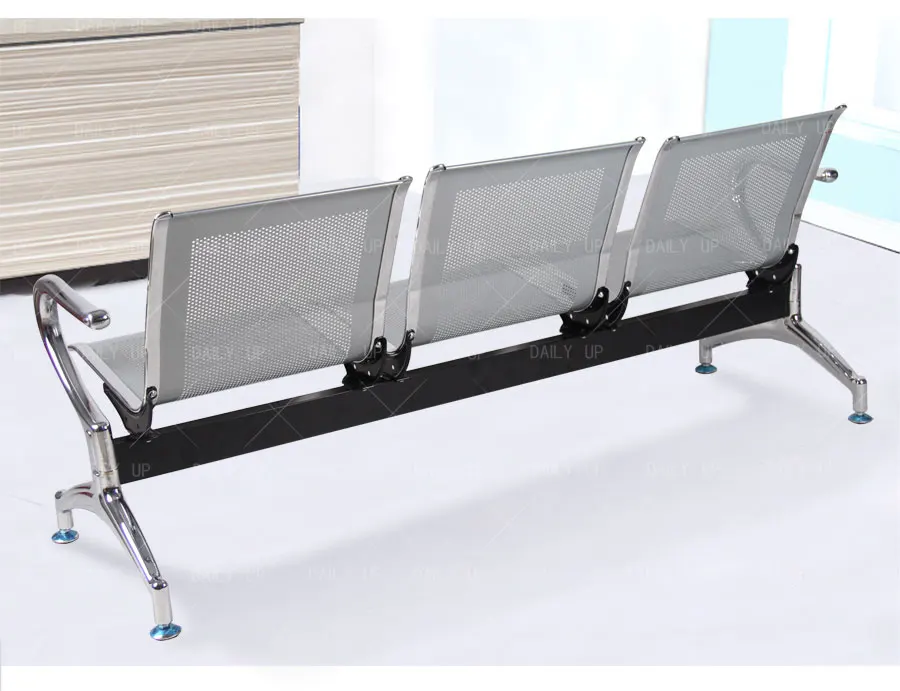 Factory Wholesale Waiting Chair High Quality Metal Frame Hospital Bench With Rails Waiting Bench For Public Area And Airport