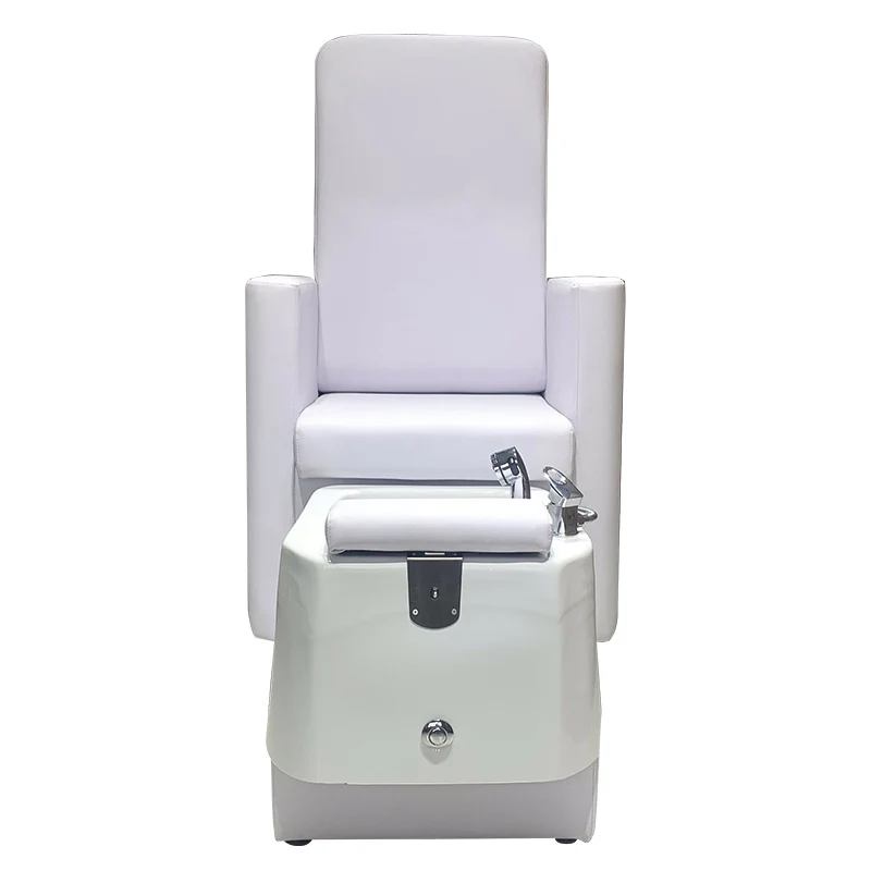 White/Black Stylish Pedicure Tub W/Discharge Pump & Pipe-less Pedicure Chair Whirlpool System Pedicure Spa
