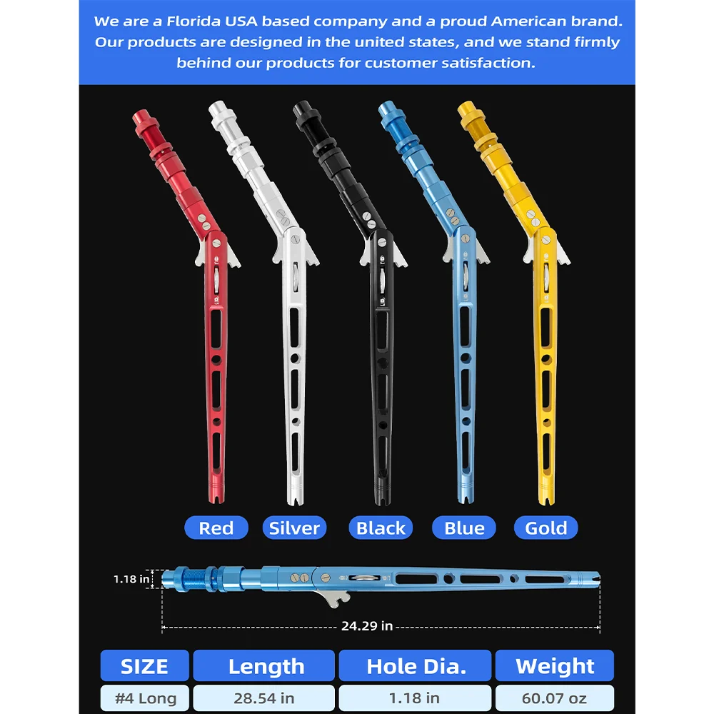 Bluewing Adjustable Aluminum Butt Trolling Rod Bent Big Game Pole Butt