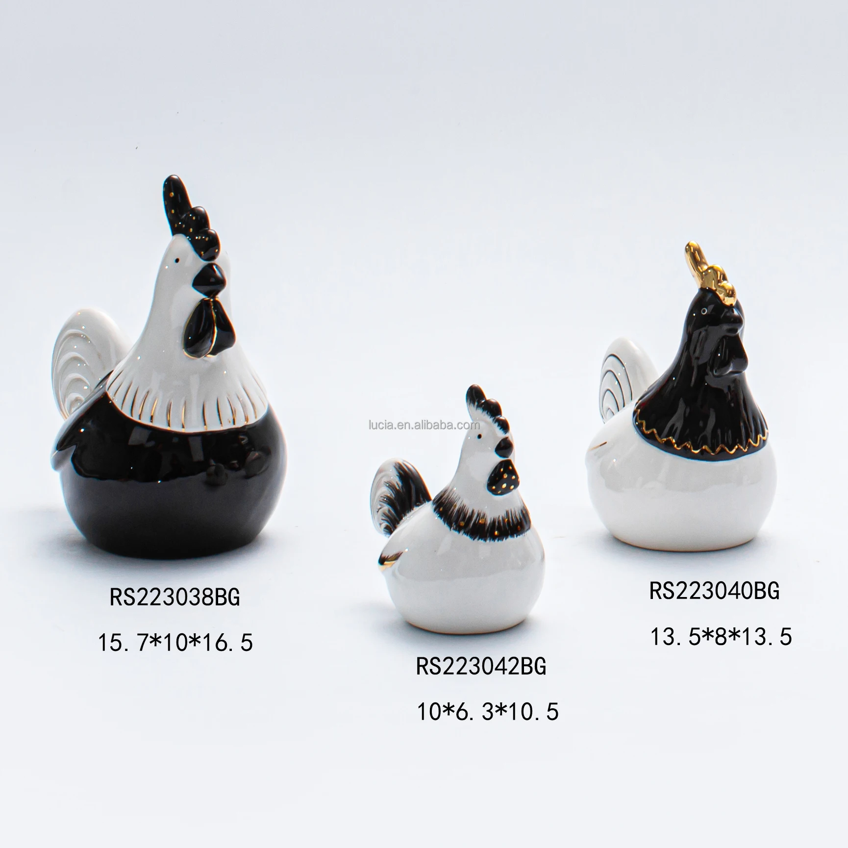 Wholesale Easter Hen Ornament Decor Ceramic Chicken Figurine Easter Decoration
