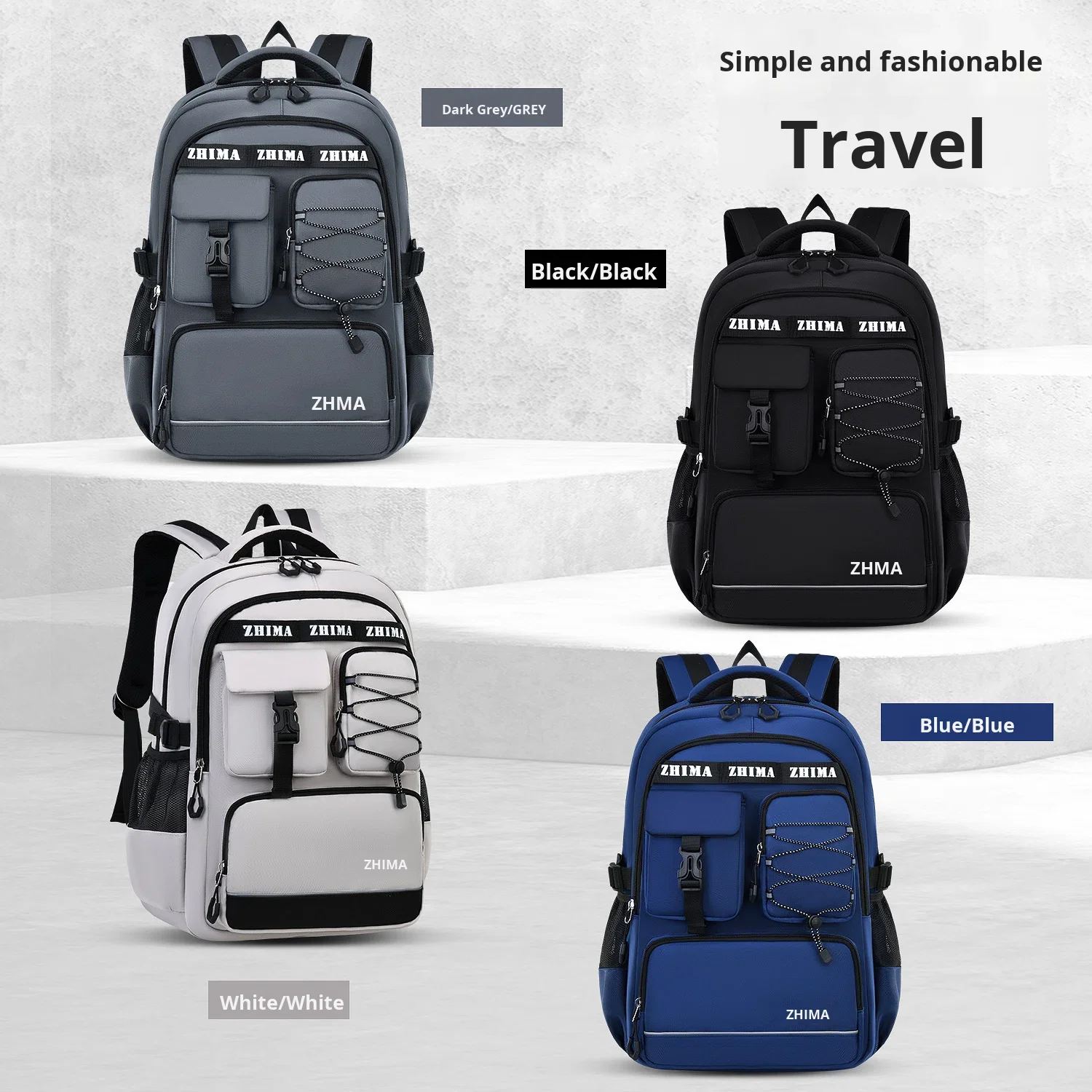 Waterproof Teen School Bags Boys Girls Sac a dos High Quality School Backpack for Teenagers High Students Black Shoulder Bags