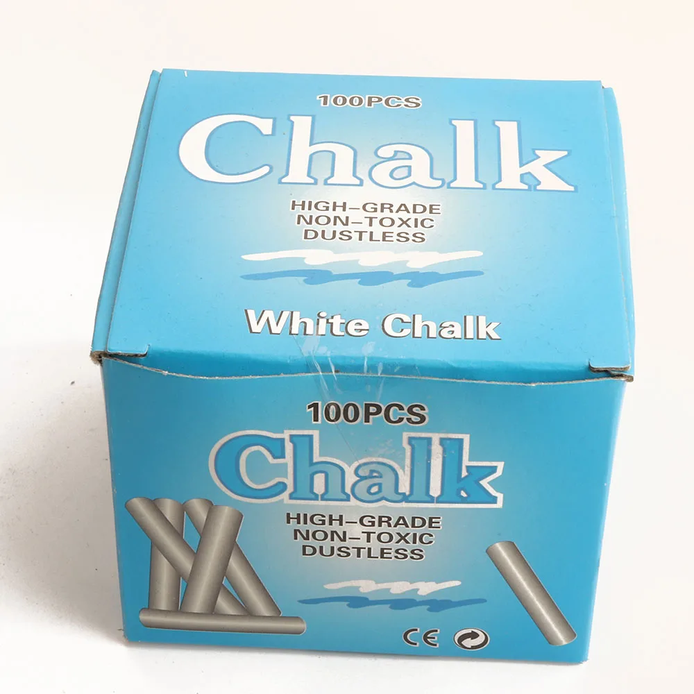 Study Time 100pcs Dustless Chalks Sidewalk Chalk White Support Custom Packaging