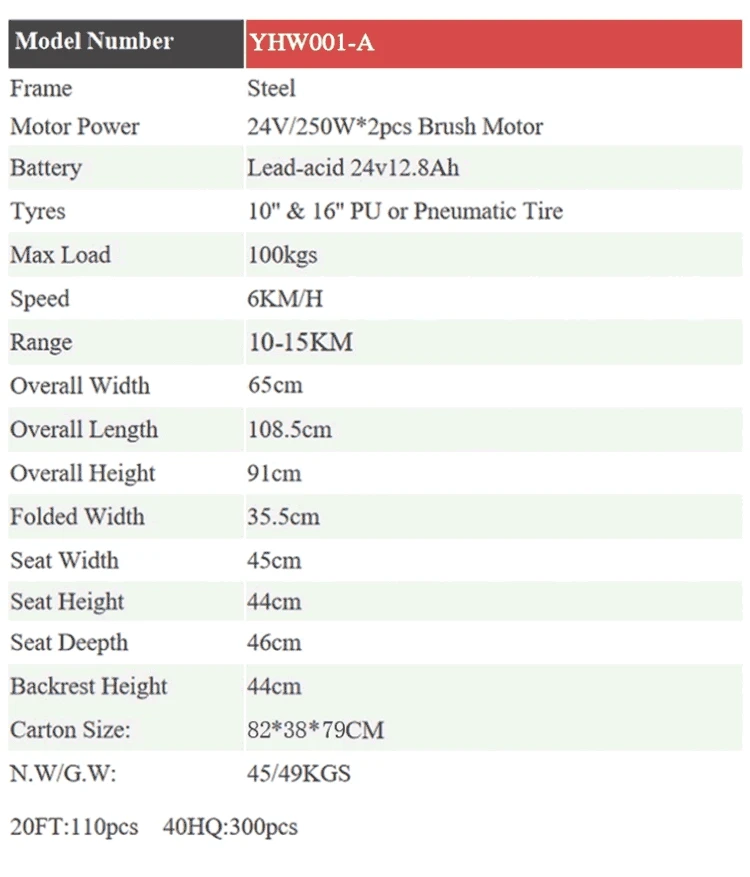 Lightweight Foldable Traveling Electrical Wheelchair Disabled Electric