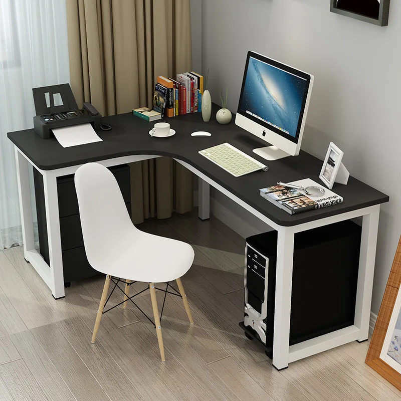 L Shaped Metal Frame Wood Writing Desk Table Home Large Corner Studio  Computer Desk - Buy Large Desk,Corner Desk,Solid Wood Computer Desk Product  on 