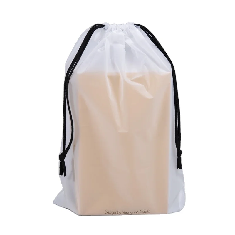 New biodegradable materials pull rope bundle mouth plastic bag custom logo shopping bag wholesale drawstring bag