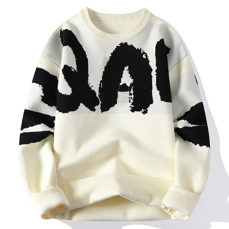 Custom Logo Oem & Odm Men Sweater Pullover Jacquard Pattern Knitted Top ...