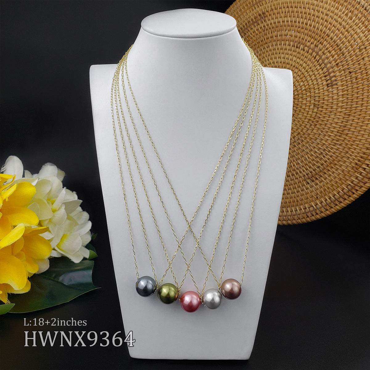 Гавайские ювелирные изделия оптом 14 к позолоченные кокосовое дерево летние жемчужные серьги и ожерелье наборы