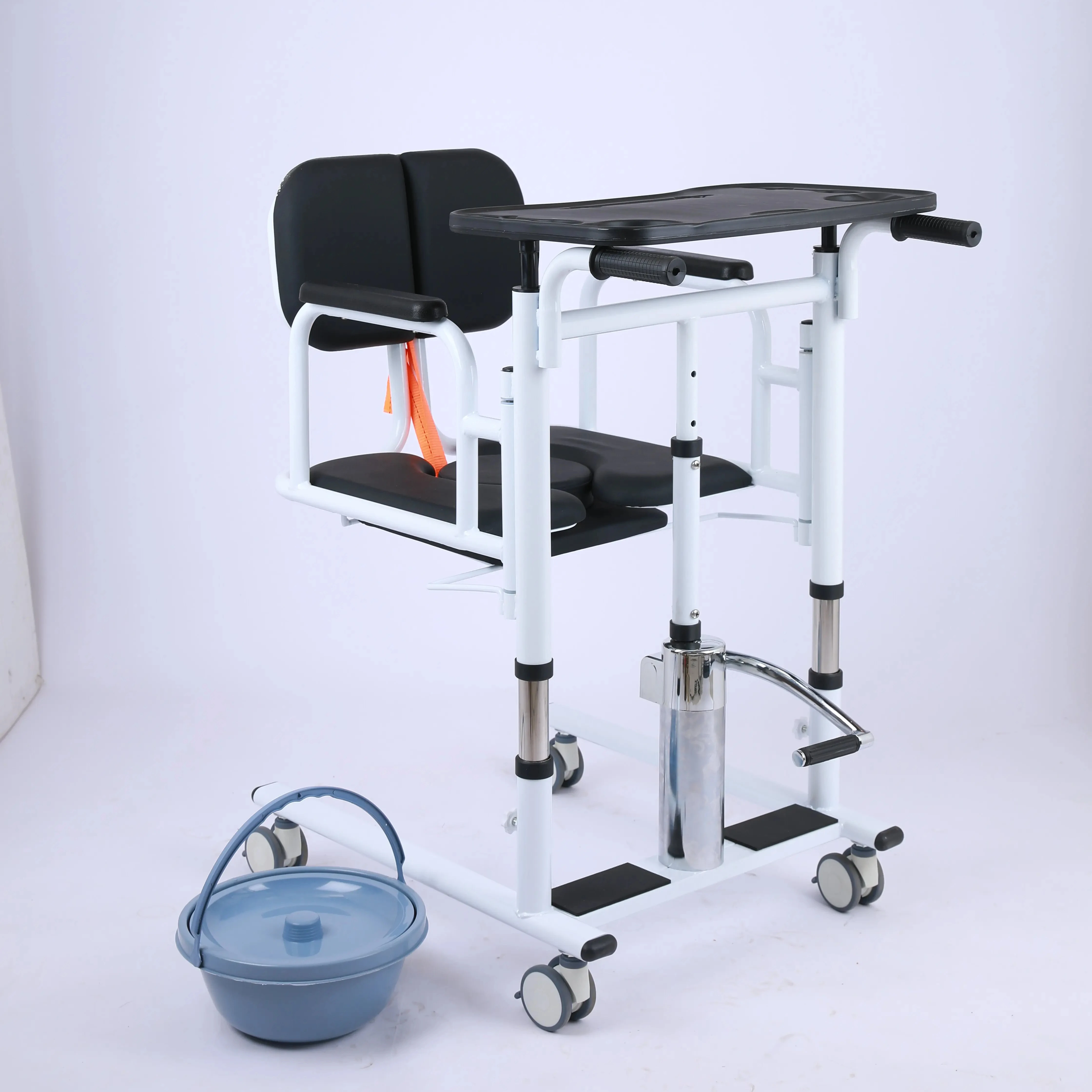 High Quality Manual Lift Hydraulic Safety Chair for Elderly Paralyzed Lift Chair with Toilet features Bathroom Equipment