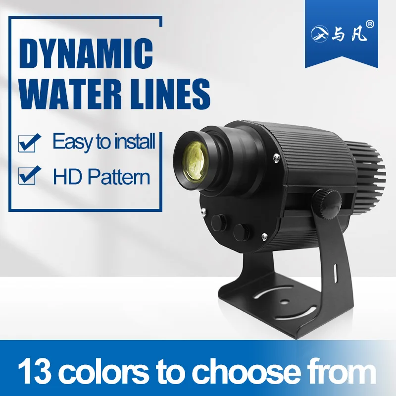 Outdoor Remote Control Decorative Blue Dynamic Water Wave Light Led Ocean Stage Ripple Lamp Advertisement  logo Gobo Projector