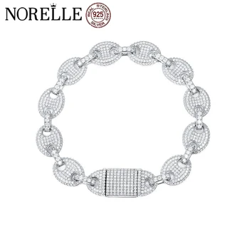 Popular Hip-Hop Moissanite Bracelets Bangles for Women Fine Jewelry 925 Silver Gold Plated Moissanite Bracelet for Men Wedding