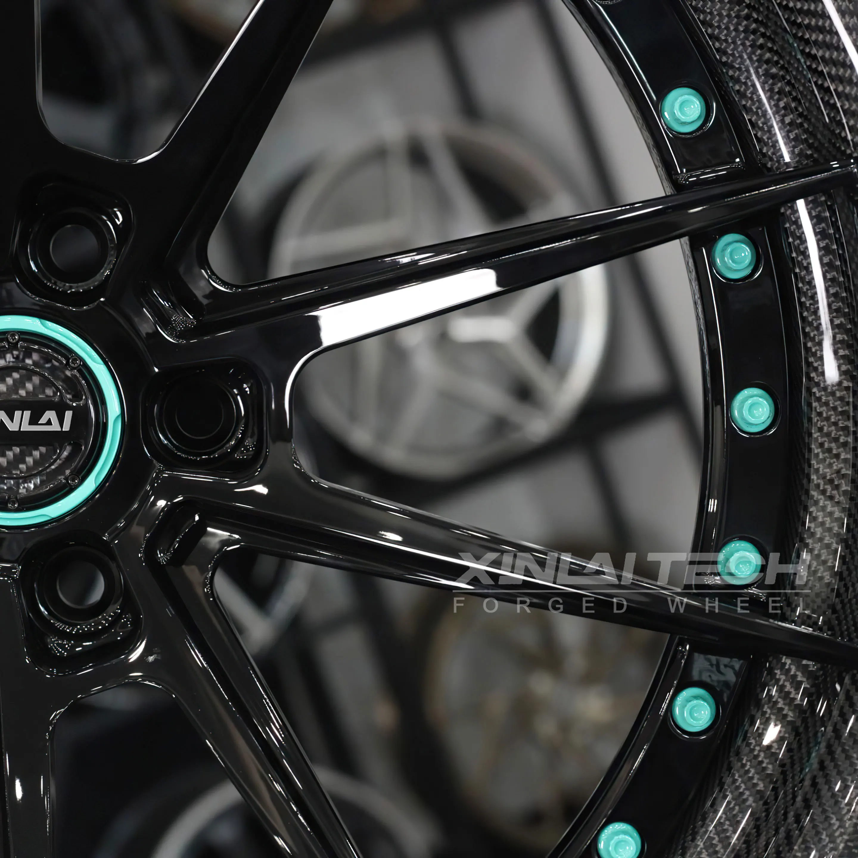 XL 2-piece Forged Black Carbon Fiber Wheel 5x120 5x112 5x114.3 Custom Wheels 18 19 20 21 22 26 Inch Racing Car Wheel - Image 5