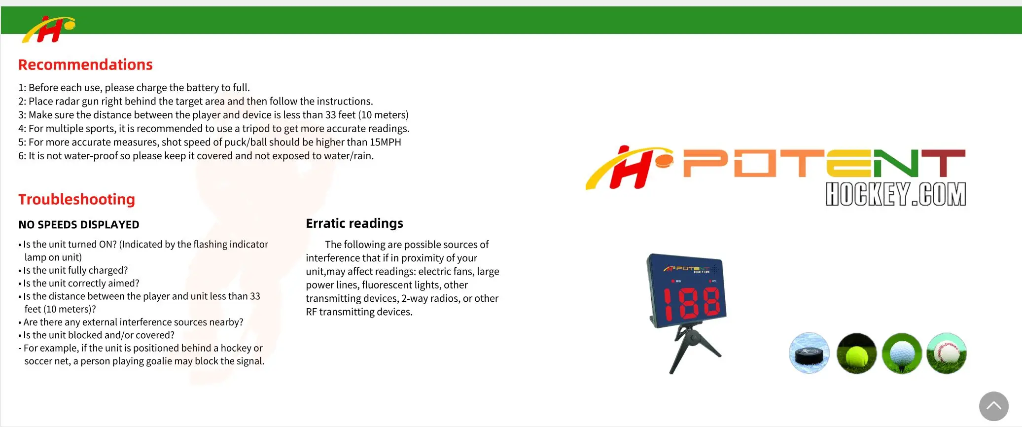 Pro Sports Speed Radar Gun - Accurate Ball Speed Measurement