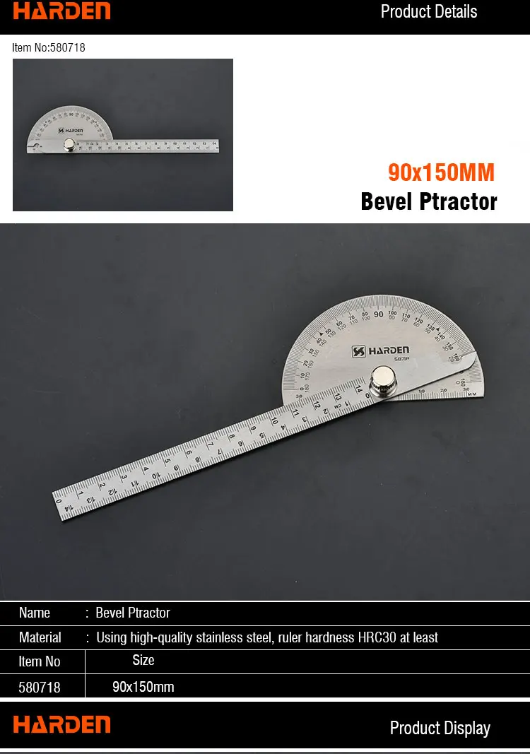 High Quality Metal Stainless Steel Universal Bevel Protractor Adjustable Square Ruler