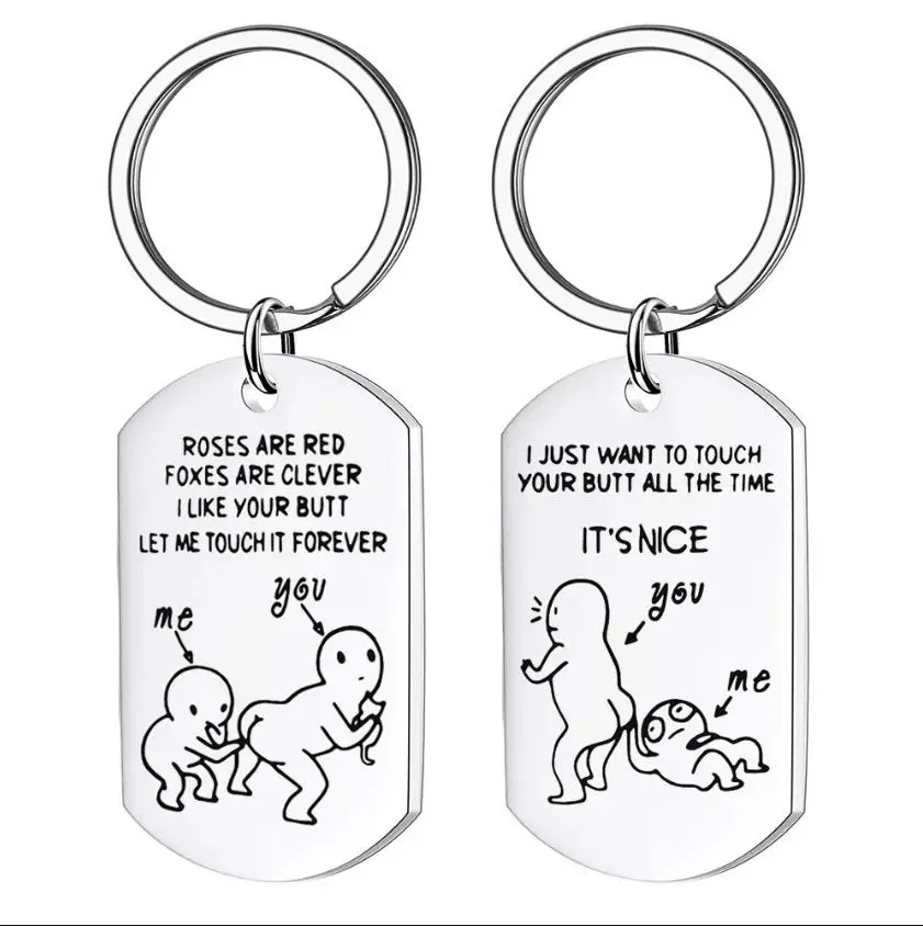 Metal Funny Cartoon Keychain Prank Toys Valentines Day Gift Girlfriend  Boyfriend Party Favors Letters Gifts - Buy Funny Keychain,Couple  Keychain,Lover Keychain Product on 