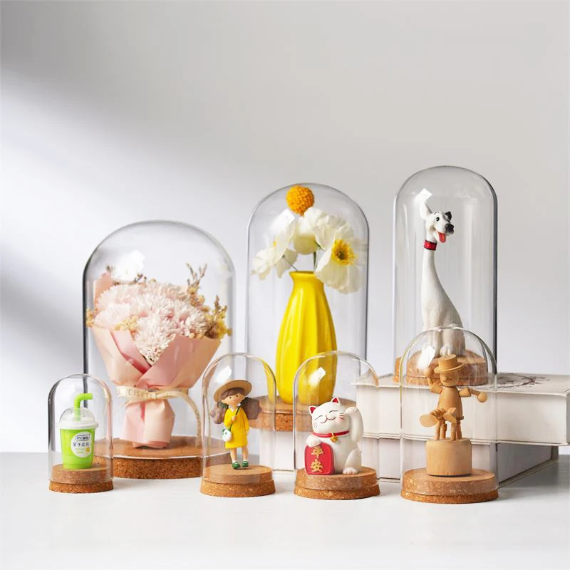 高ホウケイ酸ガラスクロッシュミニクリアガラスドーム吹き飛ばさホーム