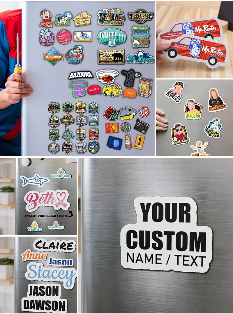 Custom Printing Postcard Refrigerator Sticker Words Business Card Fridge