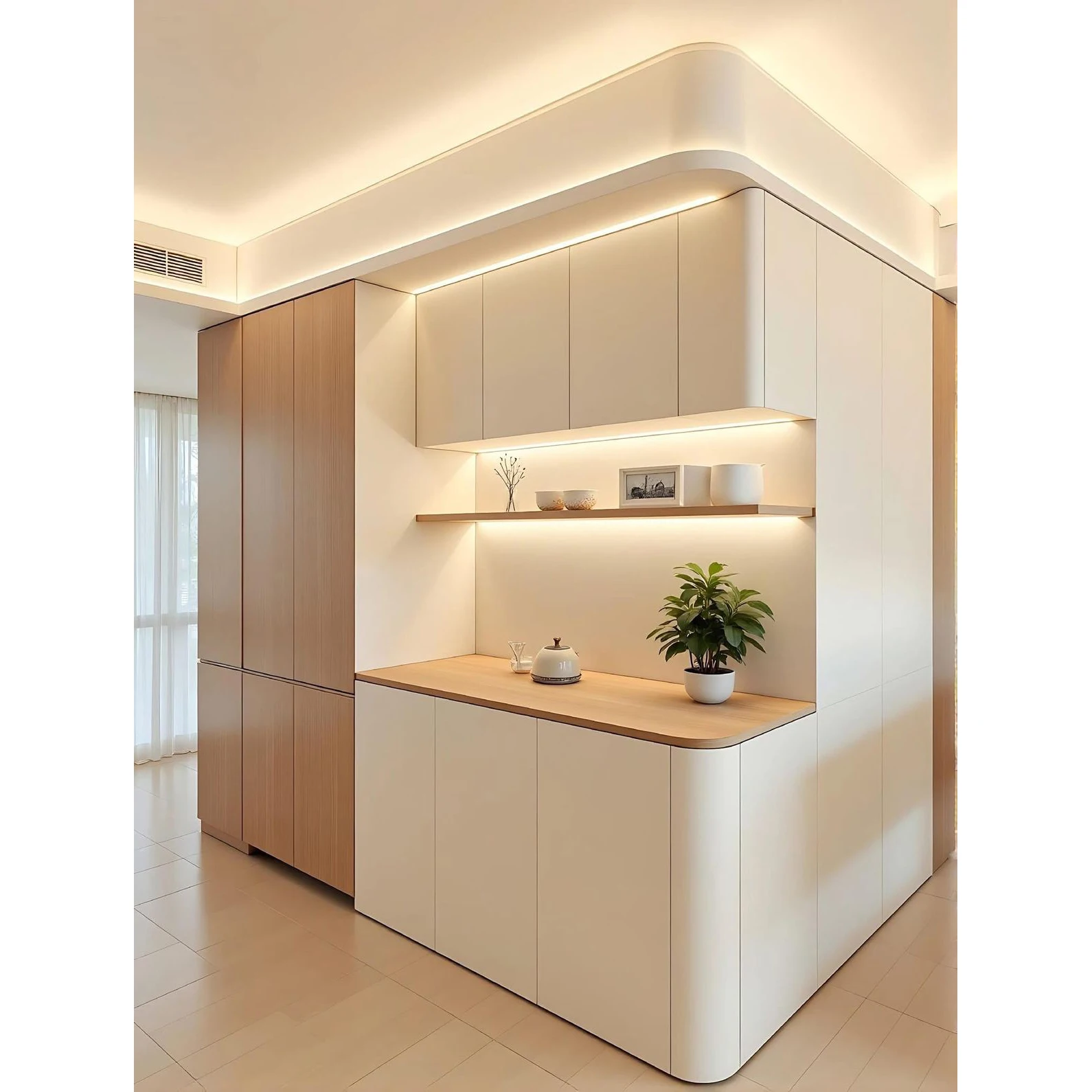 2026 CBMmart Wood Walut Veneer Unique Kitchen Luxury Kitchen