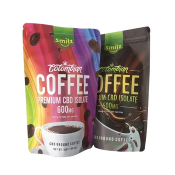 Wholesale food grade custom bags coffee packaging pouch standup coffee bag 100 gm matte finished coffee bag with valve zipper