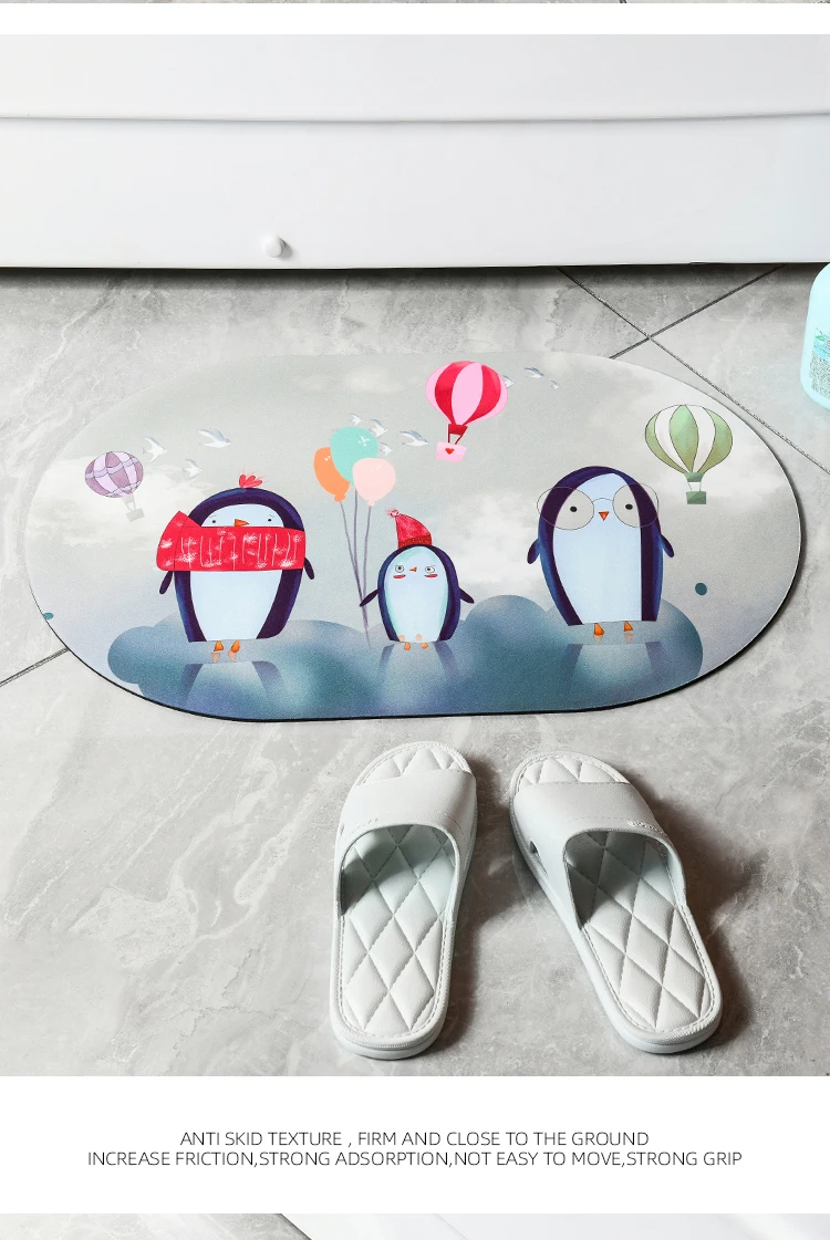 Factory Custom Size Bathroom Mats Water Absorbent Rug Wearresisting