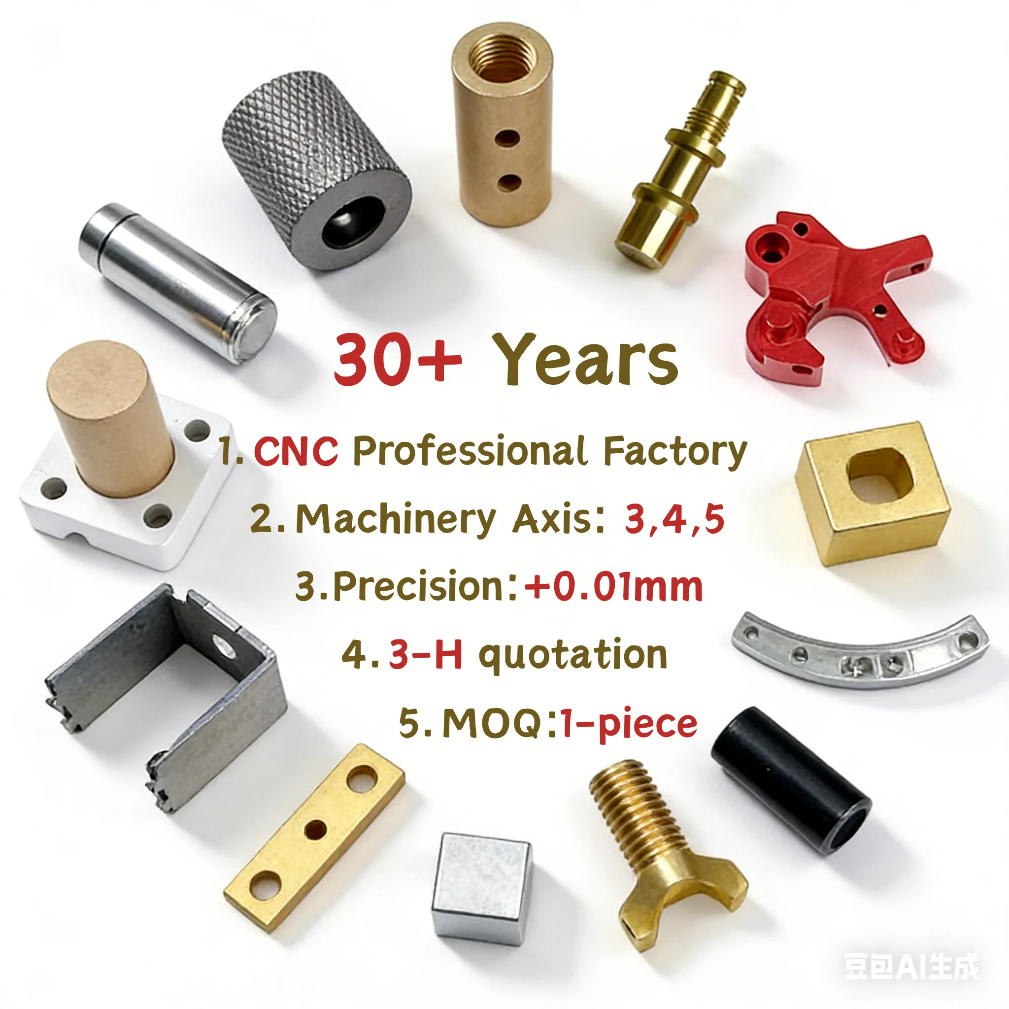 Servizio di lavorazione CNC ad alta precisione per parti metalliche personalizzate, prototipazione rapida, fresatura e tornitura a 3, 4 e 5 assi, elettroerosione a filo, alluminio e ottone