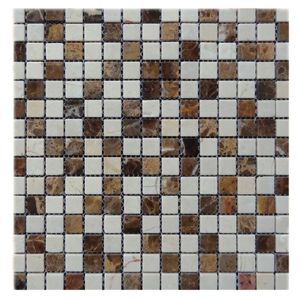 Blue Yellow Mixed Square Marble Mosaic Tile swimming pool tile size